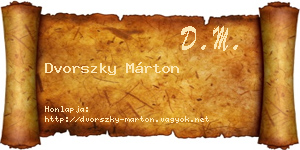 Dvorszky Márton névjegykártya