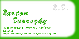 marton dvorszky business card